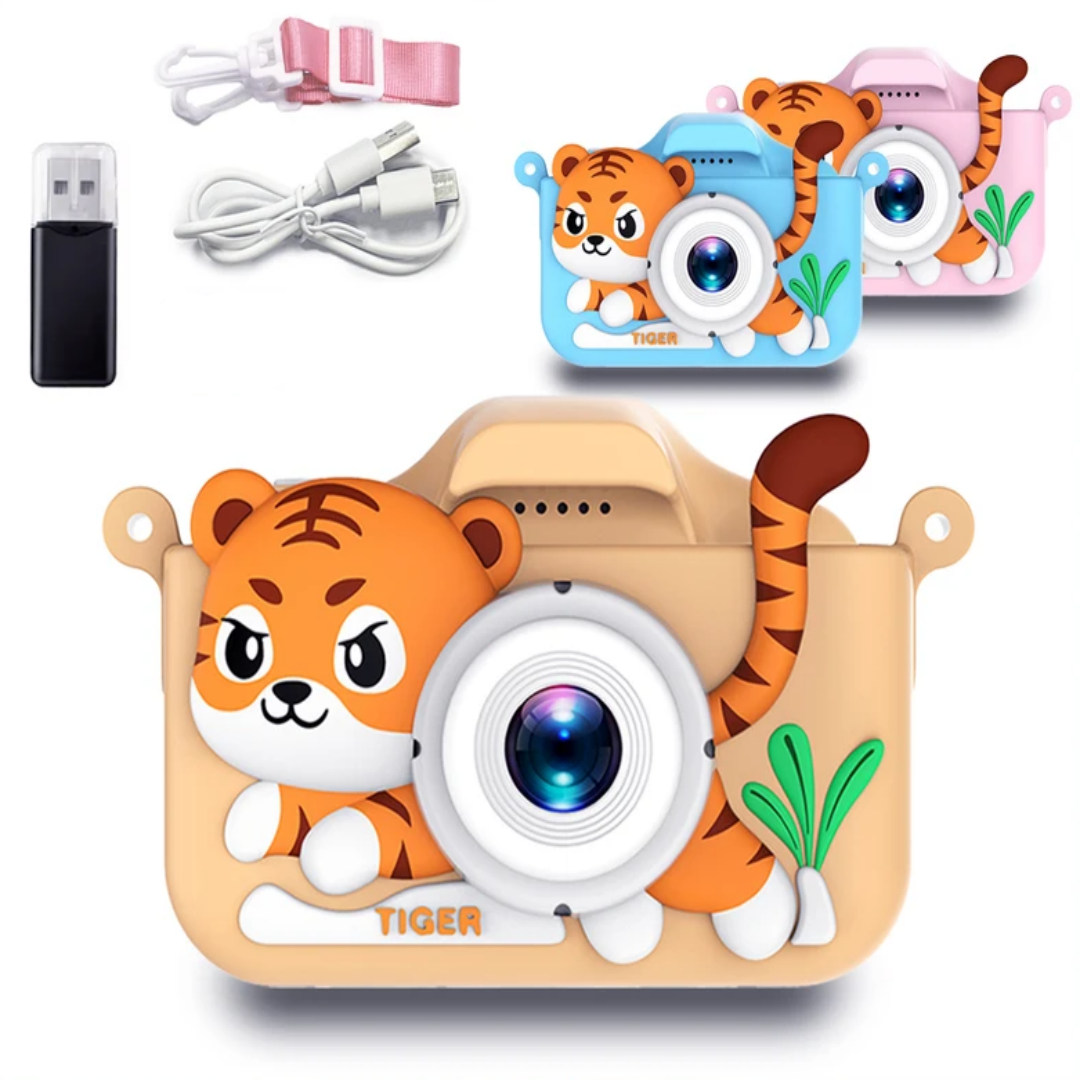 Korean Lifestyle Video - Kids Mini Camera Cartoon Tiger Toys